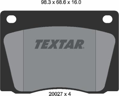 Textar 2002701 — Zestaw klocków hamulcowych, hamulce tarczowe