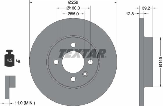 Textar 92041703 — Tarcza hamulcowa