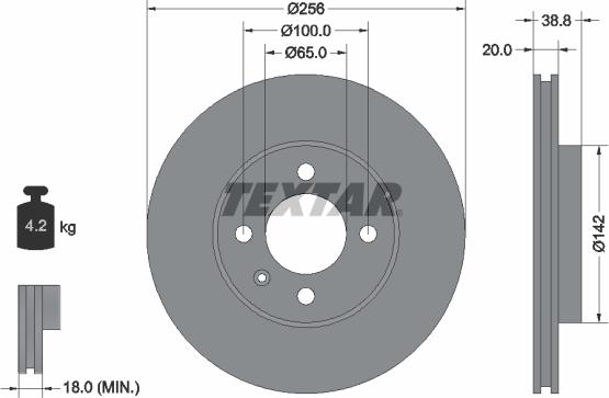Textar 92036803 — Tarcza hamulcowa