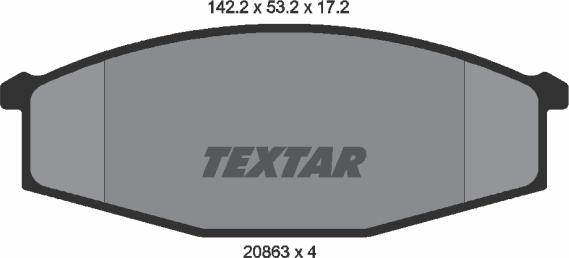 Textar 2086301 — Zestaw klocków hamulcowych, hamulce tarczowe