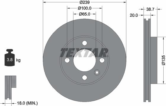 Textar 92012103 — Tarcza hamulcowa