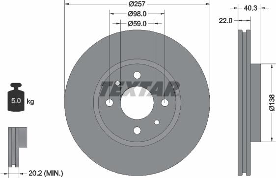Textar 92069603 — Tarcza hamulcowa