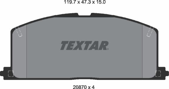 Textar 2087001 — Zestaw klocków hamulcowych, hamulce tarczowe