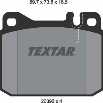 Textar 2039213 — Zestaw klocków hamulcowych, hamulce tarczowe