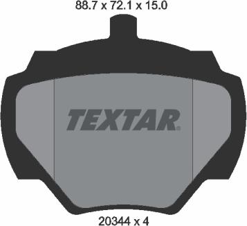 Textar 2034402 — Zestaw klocków hamulcowych, hamulce tarczowe