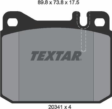 Textar 2034110 — Zestaw klocków hamulcowych, hamulce tarczowe