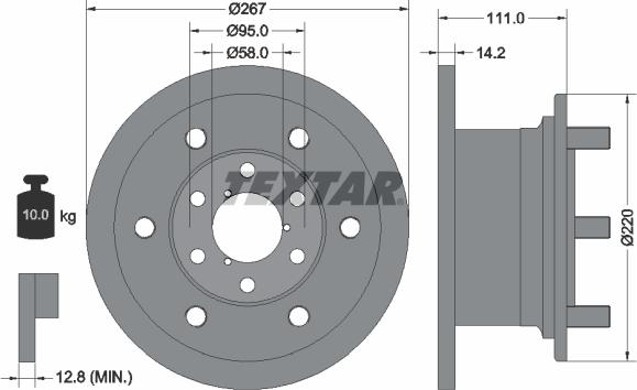 Textar 93019400 — Tarcza hamulcowa