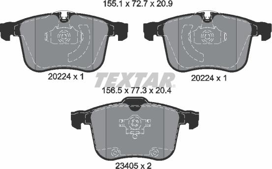 Textar 2022401 — Zestaw klocków hamulcowych, hamulce tarczowe