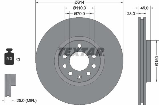 Textar 92118803 — Tarcza hamulcowa