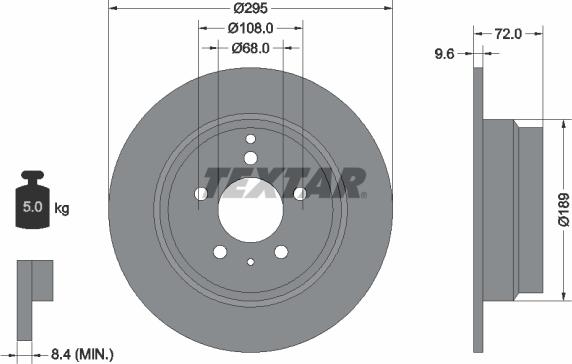 Textar 92066803 — Tarcza hamulcowa