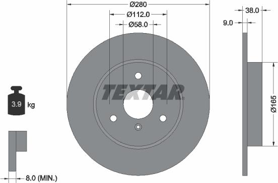 Textar 92097603 — Tarcza hamulcowa