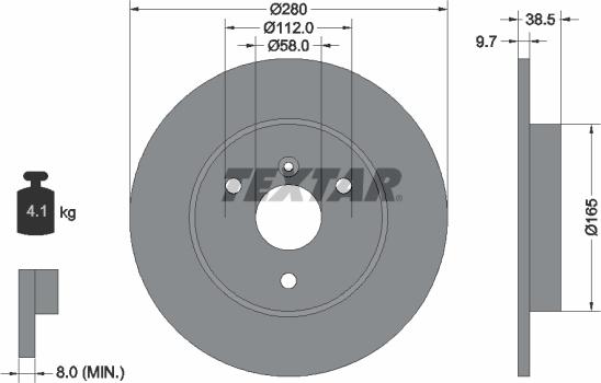 Textar 92155503 — Tarcza hamulcowa