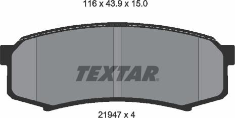 Textar 2194701 — Zestaw klocków hamulcowych, hamulce tarczowe