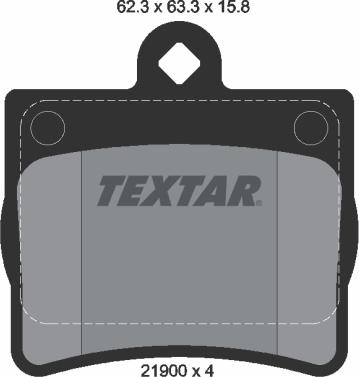 Textar 2190003 — Zestaw klocków hamulcowych, hamulce tarczowe