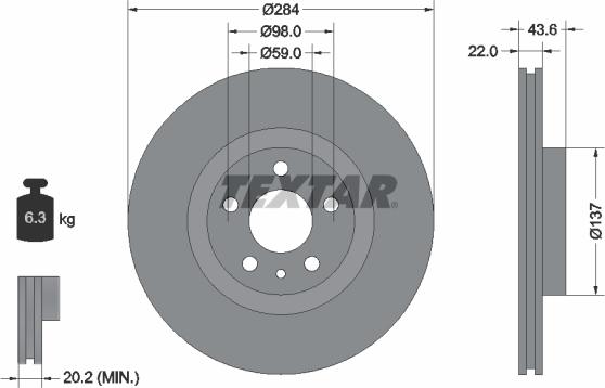 Textar 92046803 — Tarcza hamulcowa