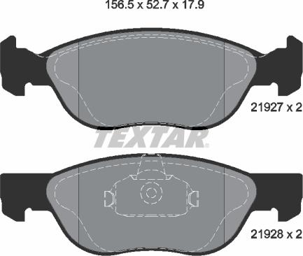 Textar 2192703 — Zestaw klocków hamulcowych, hamulce tarczowe