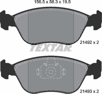 Textar 2149201 — Zestaw klocków hamulcowych, hamulce tarczowe