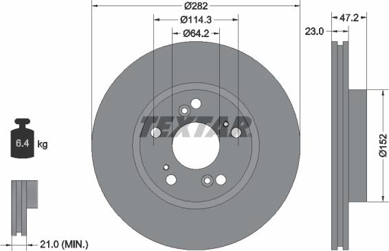 Textar 92144403 — Tarcza hamulcowa
