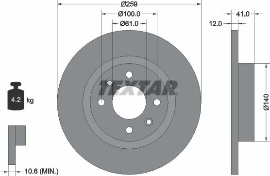 Textar 92175103 — Tarcza hamulcowa