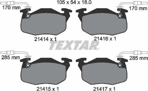 Textar 2141401 - Zestaw klocków hamulcowych, hamulce tarczowe