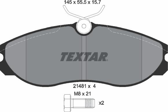 Textar 2148101 — Zestaw klocków hamulcowych, hamulce tarczowe