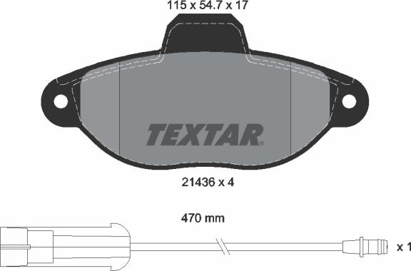 Textar 2143603 — Zestaw klocków hamulcowych, hamulce tarczowe