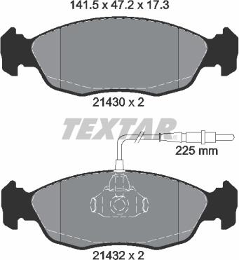 Textar 2143001 — Zestaw klocków hamulcowych, hamulce tarczowe