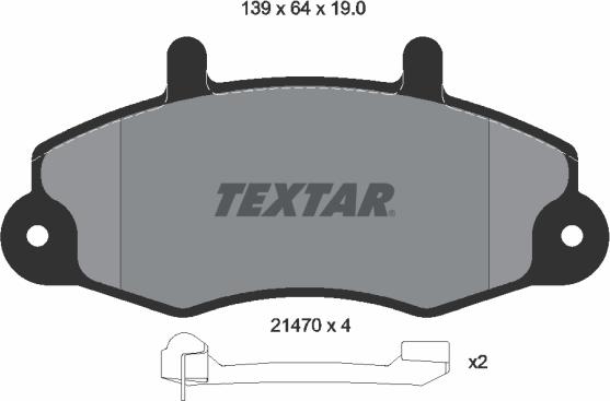 Textar 2147002 — Zestaw klocków hamulcowych, hamulce tarczowe