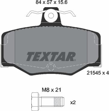Textar 2154501 — Zestaw klocków hamulcowych, hamulce tarczowe