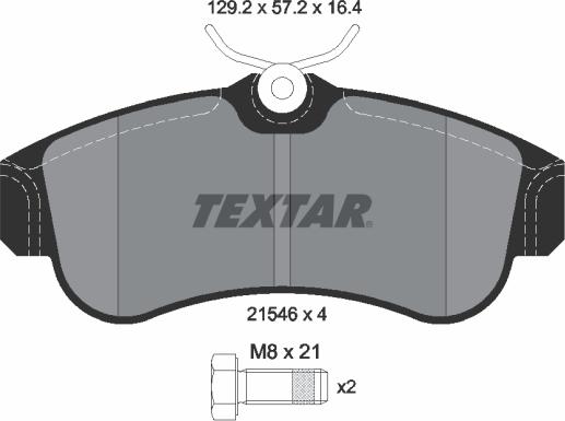 Textar 2154601 — Zestaw klocków hamulcowych, hamulce tarczowe