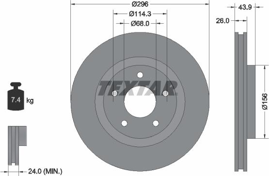 Textar 92167405 — Tarcza hamulcowa