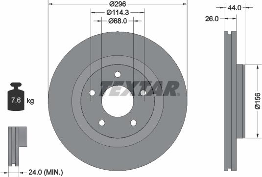 Textar 92285905 — Tarcza hamulcowa