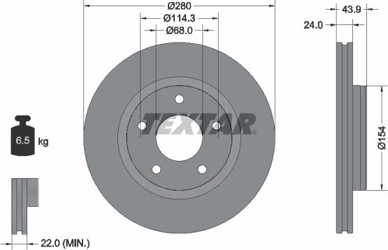 Textar 92232203 — Tarcza hamulcowa