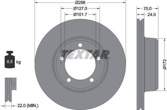 Textar 92061300 — Tarcza hamulcowa