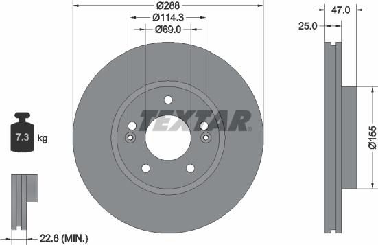 Textar 92290503 — Tarcza hamulcowa