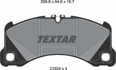 Textar 2152401 — Zestaw klocków hamulcowych, hamulce tarczowe
