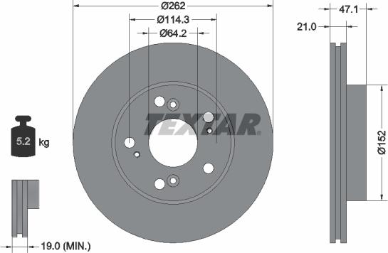 Textar 92175803 — Tarcza hamulcowa