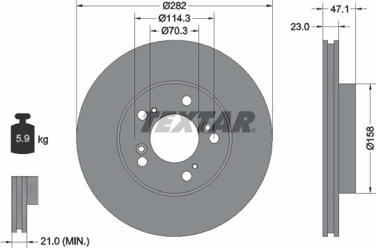 Textar 92101000 — Tarcza hamulcowa