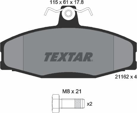 Textar 2166201 — Zestaw klocków hamulcowych, hamulce tarczowe