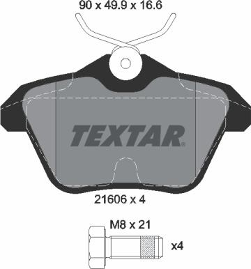 Textar 2160601 — Zestaw klocków hamulcowych, hamulce tarczowe