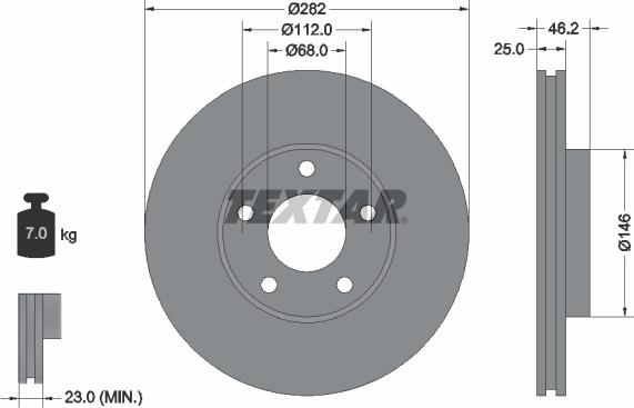 Textar 92083603 — Tarcza hamulcowa
