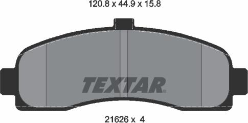 Textar 2162601 — Zestaw klocków hamulcowych, hamulce tarczowe