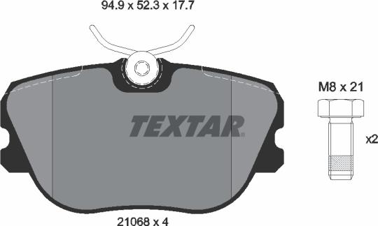 Textar 2106804 — Zestaw klocków hamulcowych, hamulce tarczowe