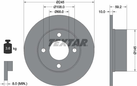 Textar 92026100 — Tarcza hamulcowa