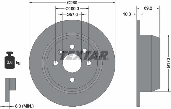 Textar 92057000 — Tarcza hamulcowa