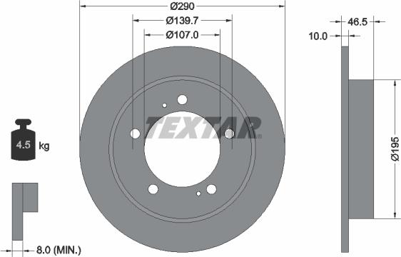 Textar 92066003 — Tarcza hamulcowa