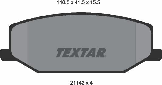 Textar 2114202 — Zestaw klocków hamulcowych, hamulce tarczowe