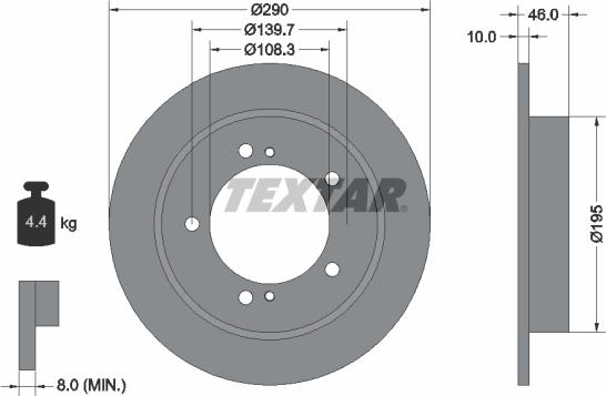 Textar 92237300 — Tarcza hamulcowa