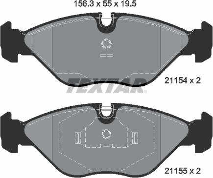 Textar 2115402 — Zestaw klocków hamulcowych, hamulce tarczowe