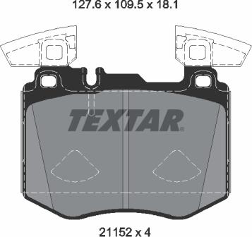 Textar 2115201 — Zestaw klocków hamulcowych, hamulce tarczowe